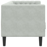 Canapé Chesterfield avec traversins 3 places gris clair velours