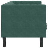 Canapé Chesterfield avec traversins 3 places vert foncé velours