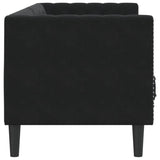 Canapé Chesterfield avec traversins 3 places noir velours