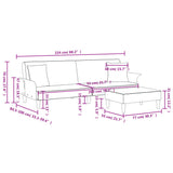 Canapé-lit à 2 places avec oreillers et repose-pied gris foncé