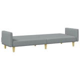 Canapé-lit à 2 places avec repose-pied gris clair tissu