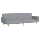 Canapé-lit à 2 places avec repose-pied gris clair tissu