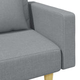 Canapé-lit à 2 places avec oreillers et repose-pied gris clair