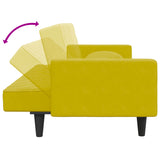 Ensemble de canapés 2 pcs avec coussins jaune velours