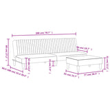 Ensemble de canapés 2 pcs jaune velours
