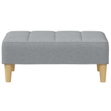 Canapé-lit à 2 places avec repose-pied gris clair tissu