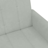 Canapé-lit à 2 places avec repose-pied gris clair velours