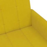 Canapé-lit à 2 places avec repose-pied jaune velours