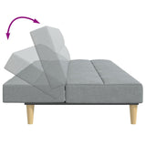 Canapé-lit à 2 places avec repose-pied gris clair tissu