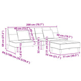 Canapé-lit à 2 places avec repose-pied gris foncé tissu