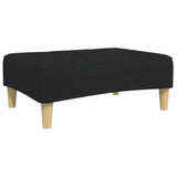 Canapé-lit à 2 places avec repose-pied noir tissu