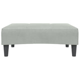 Canapé-lit à 2 places avec repose-pied gris clair velours