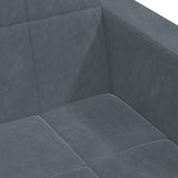 Canapé-lit à 2 places avec repose-pied gris foncé velours