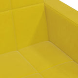 Canapé-lit à 2 places avec repose-pied jaune velours