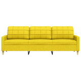 Canapé à 3 places Jaune clair 210 cm Tissu