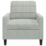 Fauteuil Gris clair 60 cm Velours