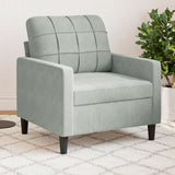 Fauteuil Gris clair 60 cm Velours