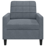 Fauteuil Gris foncé 60 cm Velours