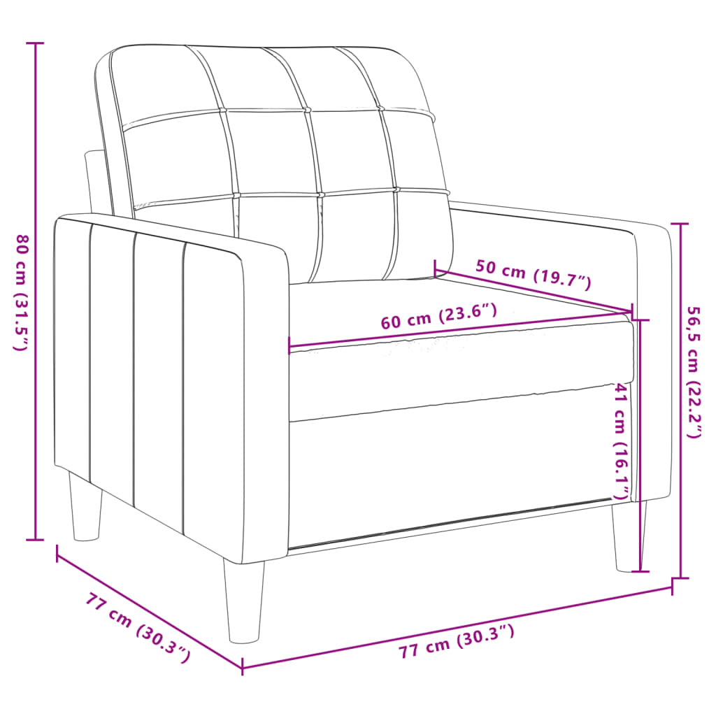 Fauteuil Jaune 60 cm Velours