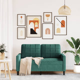 Canapé à 2 places Vert foncé 120 cm Velours