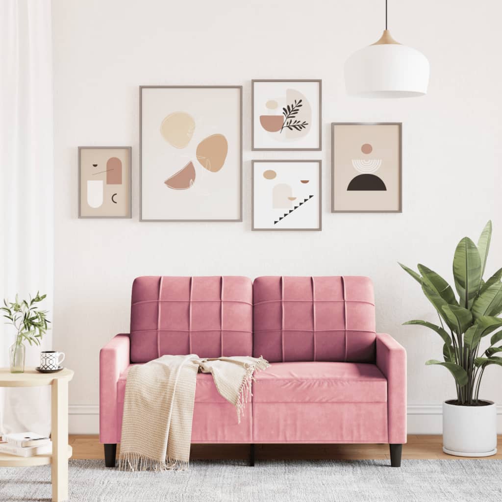 Canapé à 2 places Rose 120 cm Velours
