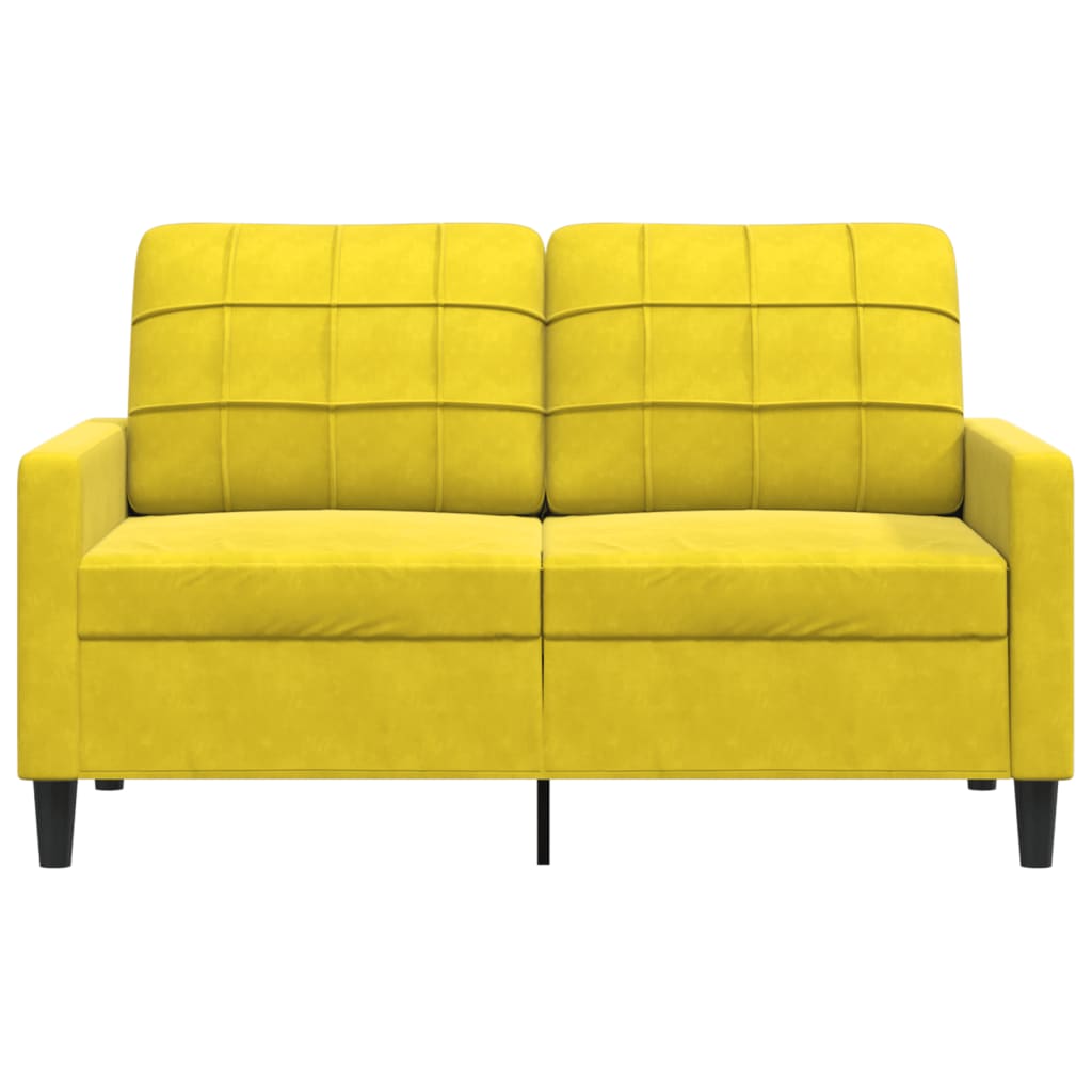 Canapé à 2 places Jaune 120 cm Velours