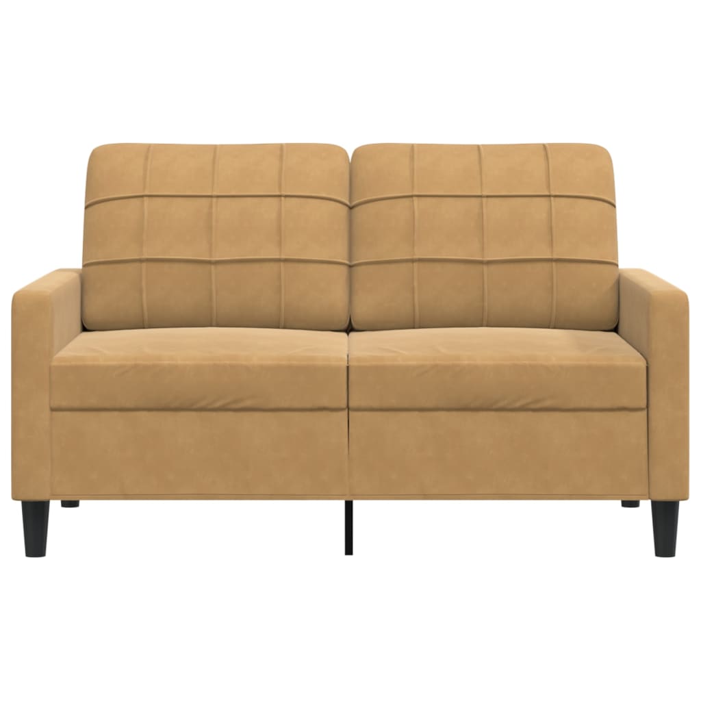 Canapé à 2 places Marron 120 cm Velours