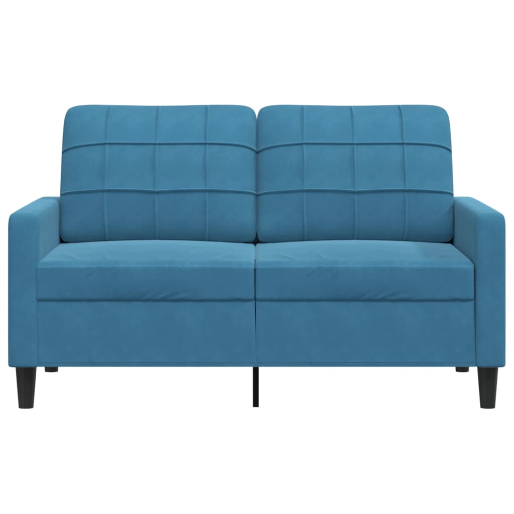 Canapé à 2 places Bleu 120 cm Velours