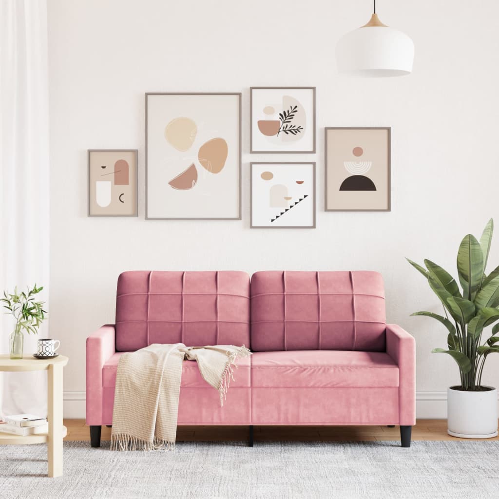 Canapé à 2 places Rose 140 cm Velours