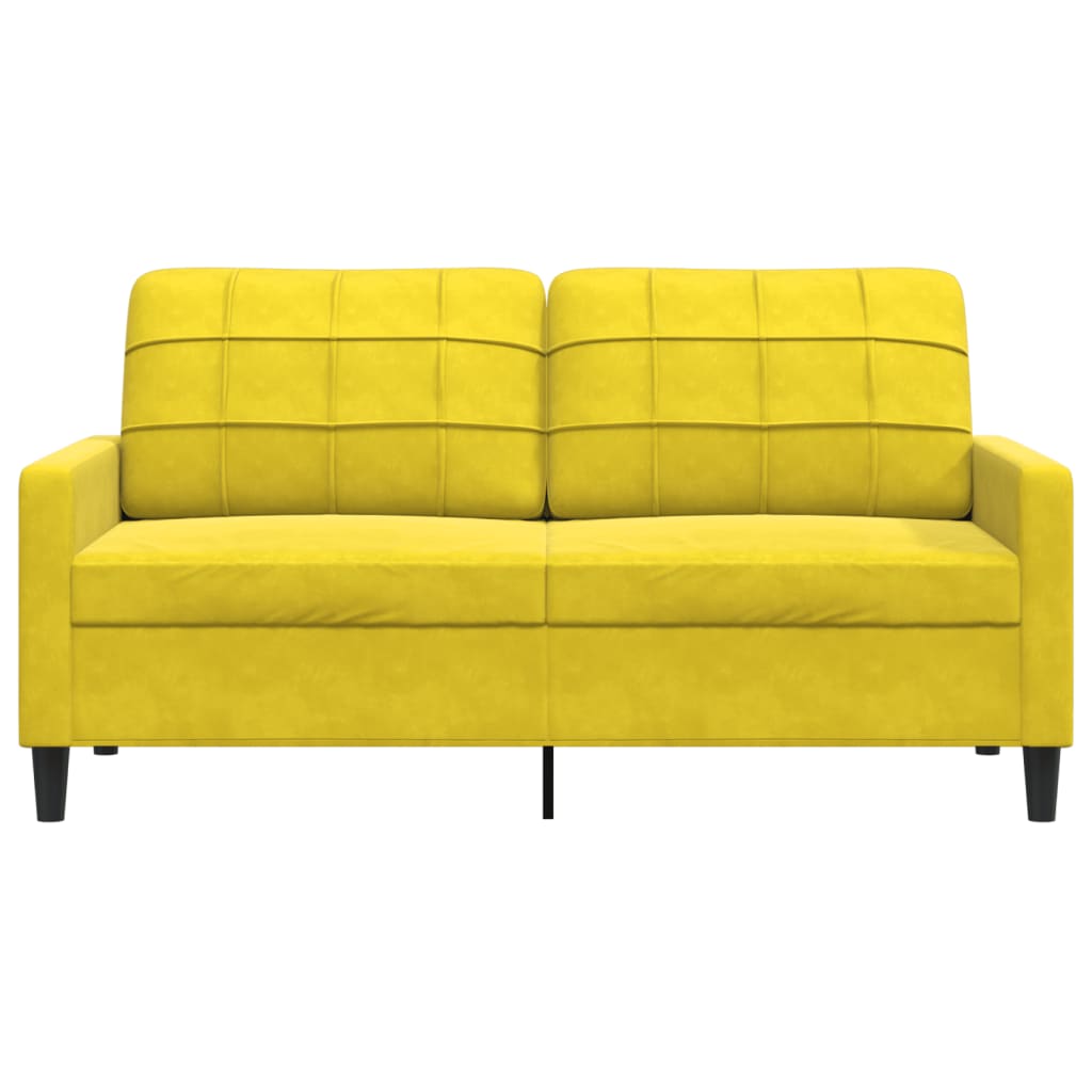 Canapé à 2 places Jaune 140 cm Velours