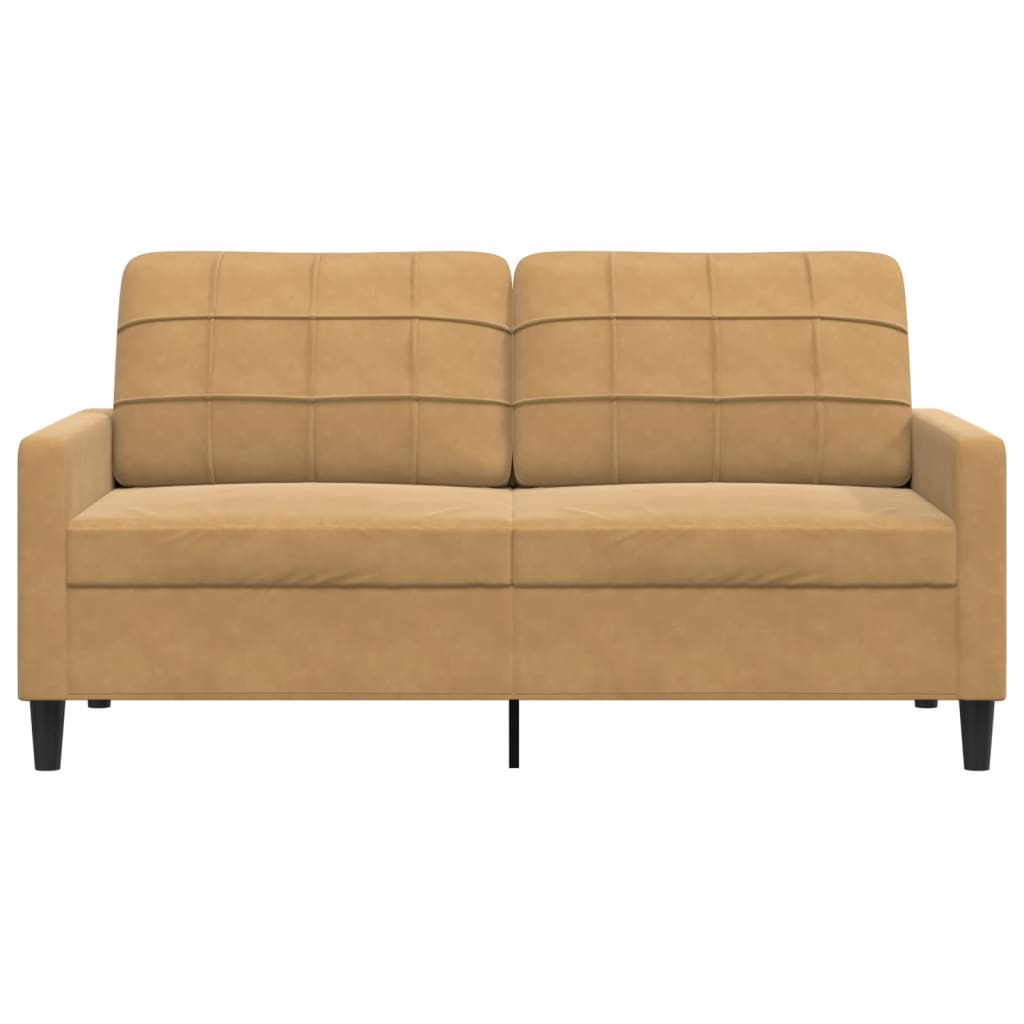 Canapé à 2 places Marron 140 cm Velours