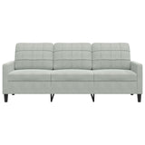Canapé à 3 places Gris clair 180 cm Velours