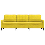 Canapé à 3 places Jaune 210 cm Velours