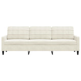 Canapé à 3 places Crème 210 cm Velours