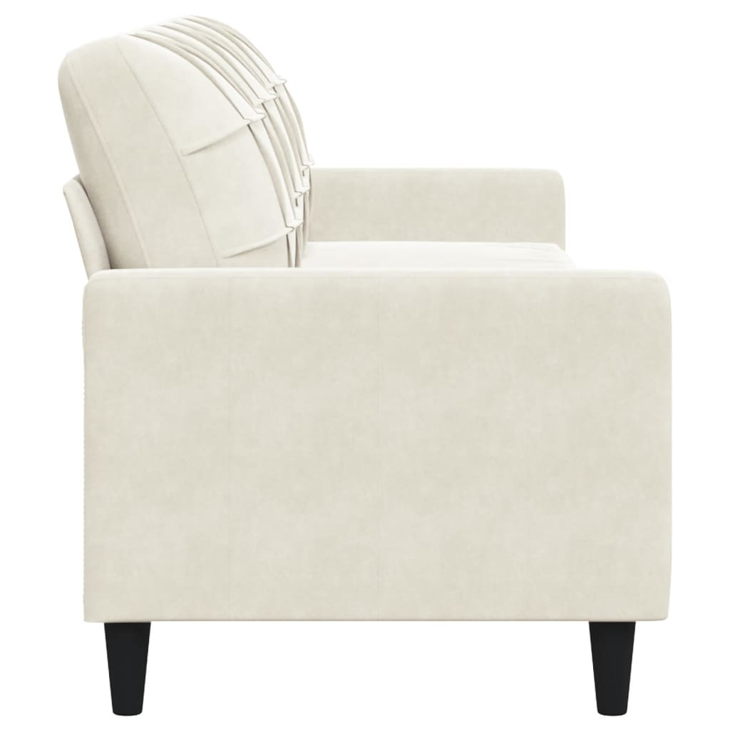 Canapé à 3 places Crème 210 cm Velours