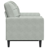 Canapé 2 places avec oreillers gris clair 120 cm velours