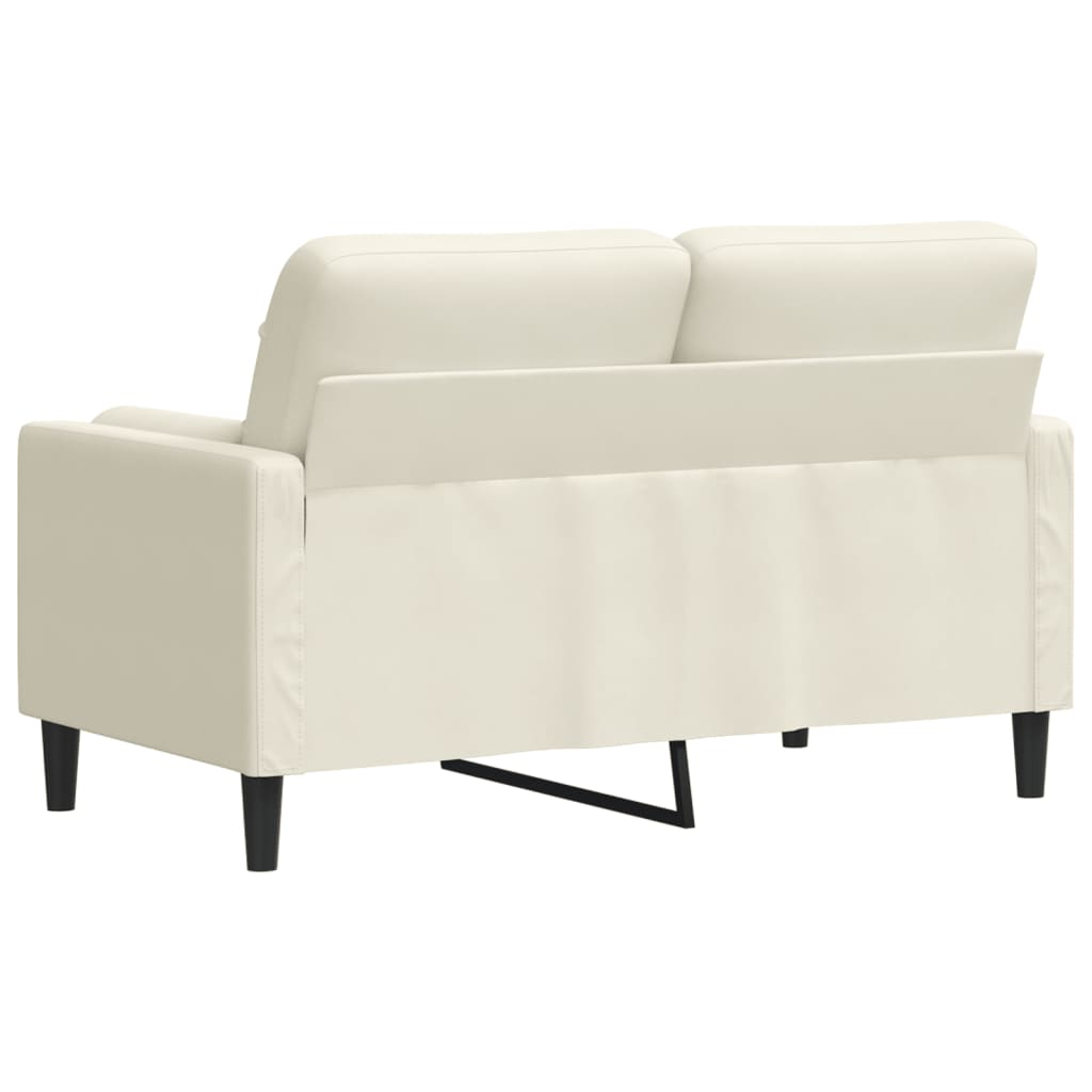 Canapé 2 places avec oreillers décoratifs crème 120 cm velours