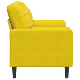 Canapé 2 places avec oreillers décoratifs jaune 140 cm velours