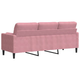Canapé 3 places avec oreillers décoratifs rose 180 cm velours