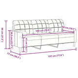 Canapé 3 places avec oreillers décoratifs crème 180 cm velours