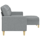 Canapé à 3 places avec repose-pieds Gris clair 210 cm Tissu