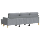 Canapé à 3 places avec repose-pieds Gris clair 210 cm Tissu