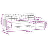 Canapé à 3 places avec repose-pieds Gris clair 210 cm Tissu