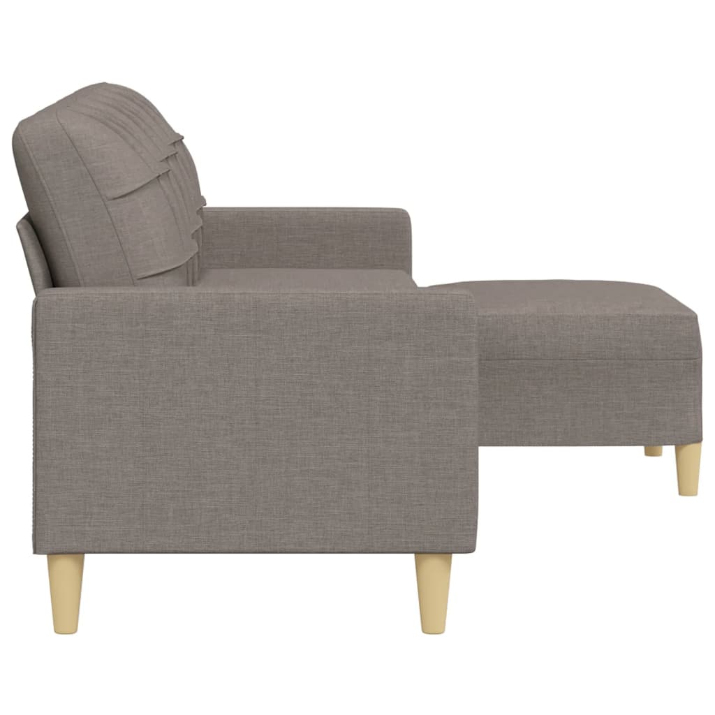 Canapé à 3 places avec repose-pieds Taupe 210 cm Tissu