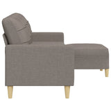 Canapé à 3 places avec repose-pieds Taupe 210 cm Tissu