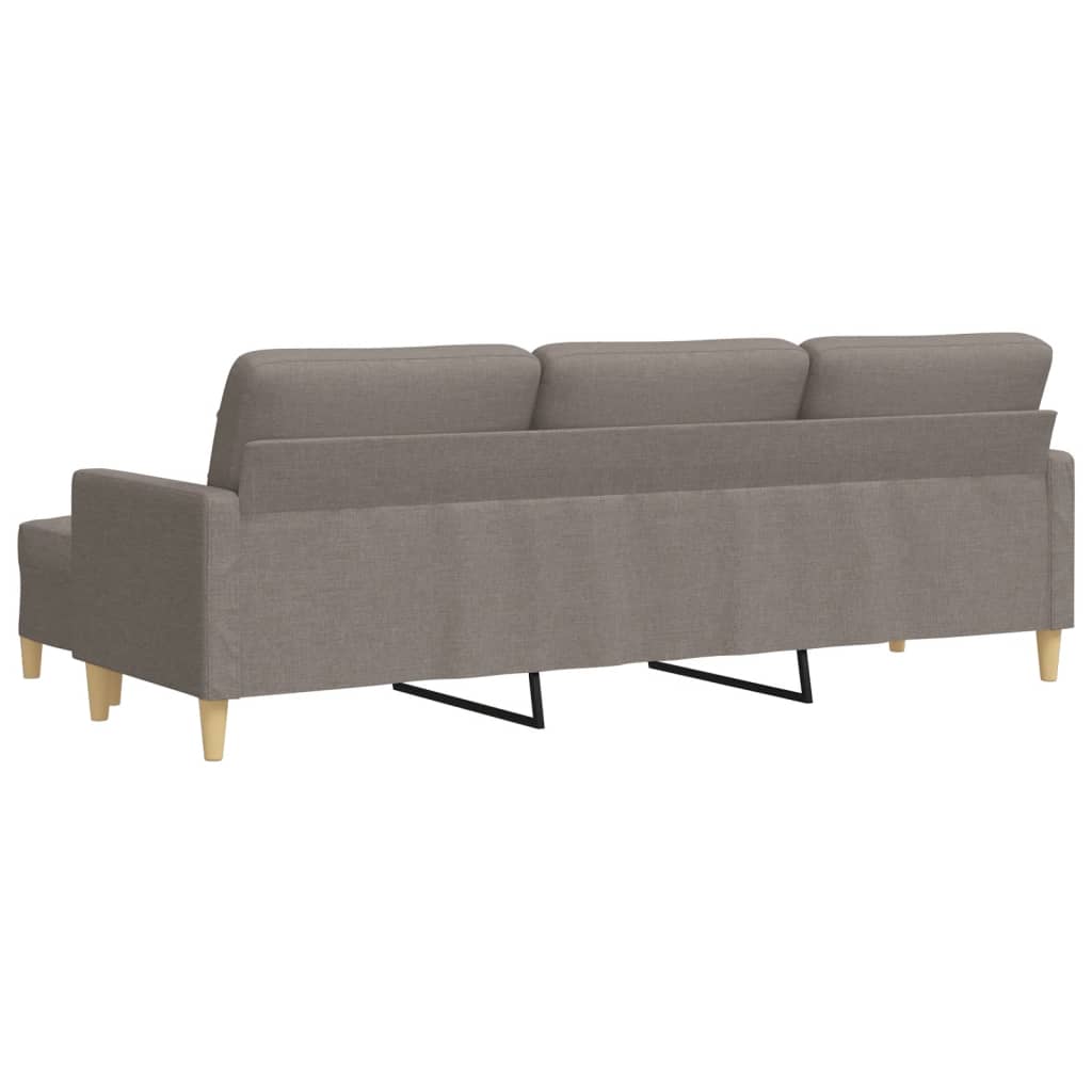 Canapé à 3 places avec repose-pieds Taupe 210 cm Tissu