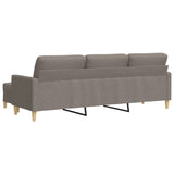 Canapé à 3 places avec repose-pieds Taupe 210 cm Tissu