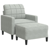 Fauteuil avec repose-pied Gris clair 60 cm Velours