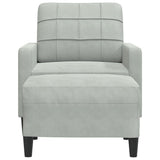 Fauteuil avec repose-pied Gris clair 60 cm Velours