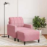 Fauteuil avec repose-pied Rose 60 cm Velours